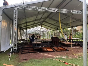 wedding dome tent installation