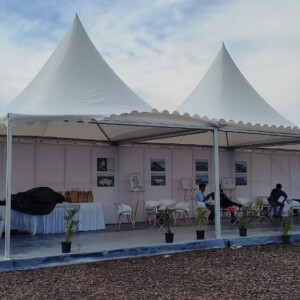 german pagoda tent outside view