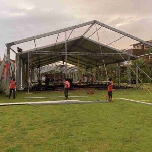 german hanger tent installation